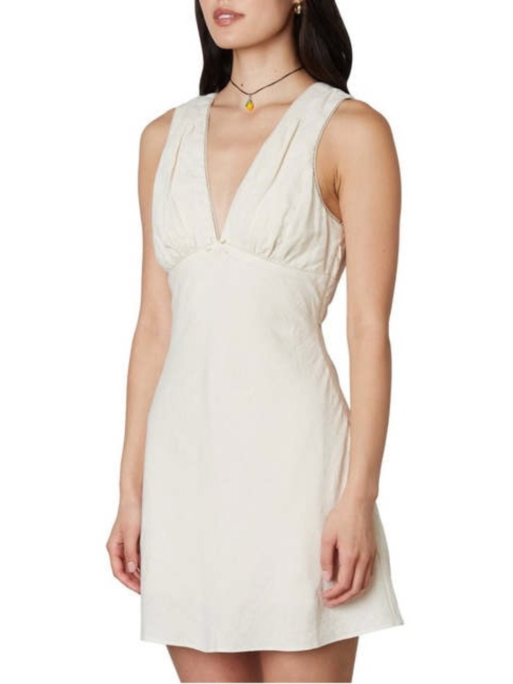 NIA Jute Linen Mini Dress - Ivory